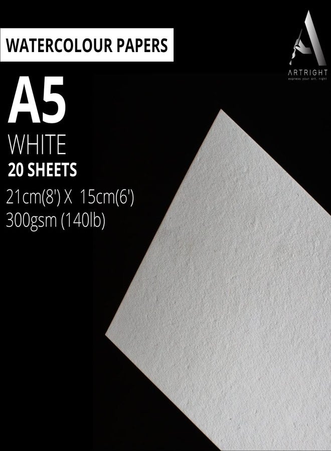 ArtRight Artists Watercolor Paper (A5 Pack of 20 Sheets, 300 GSM); Handmade Watercolour Paper for Artists - Image 2
